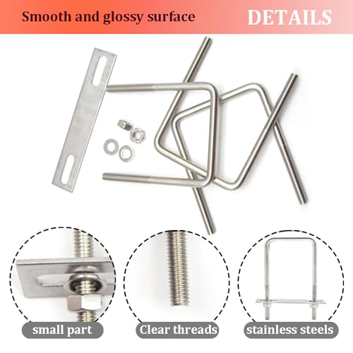 CEEYSEE 4 Satz U Schrauben M8 75 x 110mm U Bügel 304 Edelstahl U Bügelschraube für Befestigung von Rohren, Fahrzeugen, Schiffen, Brücken,Tunneln (U/M8-75x110mm)