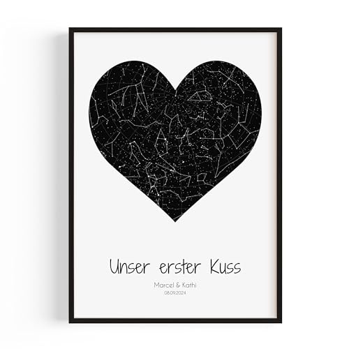 Sternenkarte Personalisierte Geschenke für Frauen Bild — Ideal als Jahrestag Geschenk für Ihn & Einzugsgeschenke für Sie — Partner & Couple Geschenke Freundin — Personalisierte Einzugsgeschenke Haus