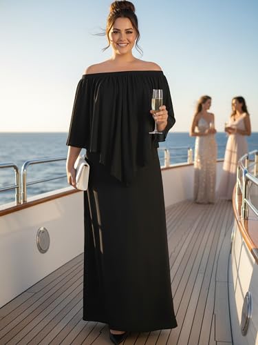 Image of KOH KOH Womens Strapless Off Shoulder Flattering Cocktail Maxi Dress Gown