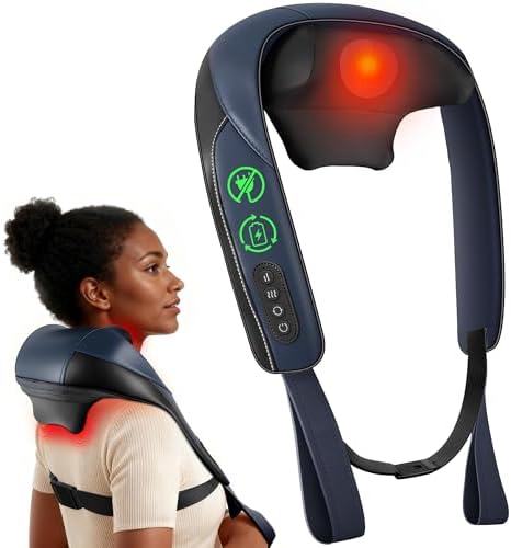 COMFIER FSA Eligible Cordless Neck Massager with Heat, 4D Shiatsu...