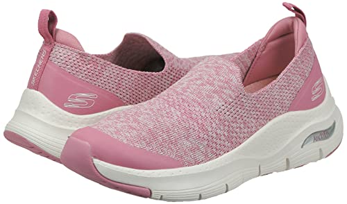 Skechers Skechers Women's Slip-on Slipper, Mauve Knit White Trim, 10.5
