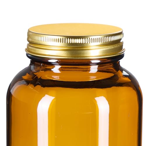 Bocal en verre de qualité supérieure avec couvercle et étiquette or