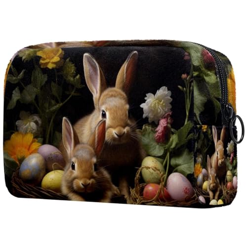 Beauty case con cerniera per la domenica di Pasqua graziosa impermeabile regalo di compleanno per donne e ragazze multicolore 2 Art Deco