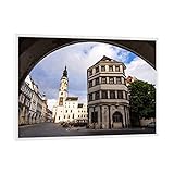 artboxONE Poster mit weißem Rahmen 18x13 cm Reise Stadt, Ratshaus, Torbogen - Bild görlitz fassade gebäude