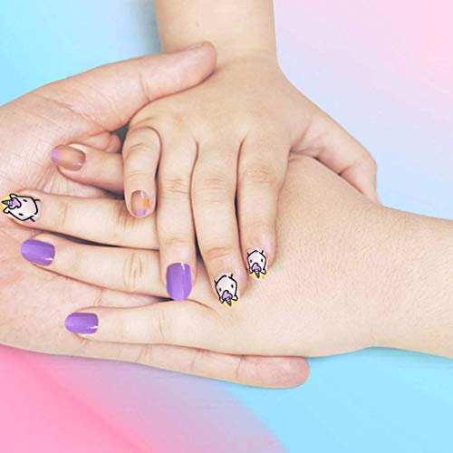 144Pcs False Nails Press On Nails For Kids - Self-Adhesive Unicorn Short Fake Artificial Full Cover Nail Art Kits Transation With Nail Glue Tabs For Girls Children (6 Box Unicorn Nails) #TOP3