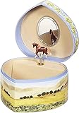 Enchantmints Love Of Horses Heart Musical Jewelry Box for Girls Jewelry Items – Boys Treasure Chest to Store Coins Bands & Accessories – Ideal for Birthdays Valentine's Gifts