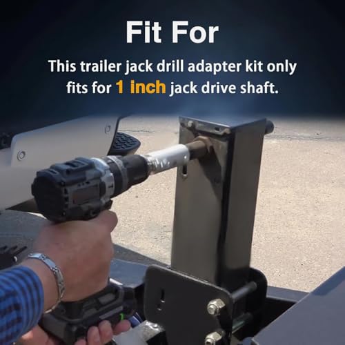 Upgraded Stainless Steel Trailer Jack Drill Adapter Kit Fits for 1 inch Jack Drive Shaft with a 1/2 in Socket Adapter Bit Kit by Vzesavc - Image 2