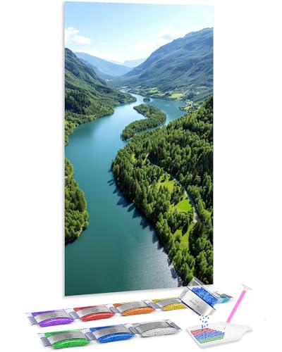 Cuadro de Pintar con Diamantes Jumpdot 5D, Paisajes Naturales DIY de 70x40 cm
