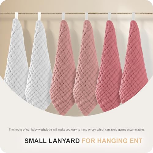 Image of Cuddle Campus Baby Washcloths 6 Packs, Muslin Washcloths Baby,Cotton Burp Cloths, Extra Absorbent and Soft Wash Clothes for Newborns, 12x12 Inches