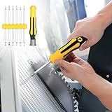 6 in 1 Screwdriver Set Precision Tool Kit with Interchangeable Bits for Electronics Home Repair and DIY Projects (Yellow)