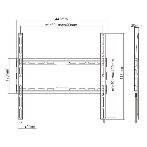 Image of Gadget Wagon 32-65 inch TV Wall Mount | LED and Curved TVs, Super Slim Design | 50 Kgs Capacity