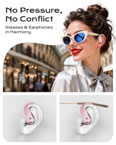 Image of Wireless Earbuds Bluetooth 5.3 Sport Headphones with Earhooks,IPX7 Waterproof Earphones,48H Playtime Earbuds,Lightweight 7.8g,Noise Cancelling Mic Bluetooth Headphones for Running & Workout (Coral)