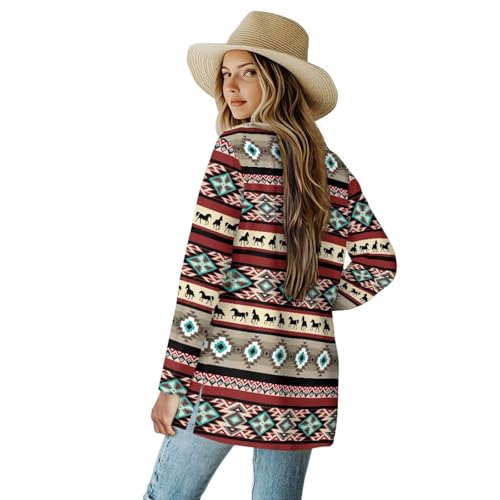 Image of Biyejit Women's Long Sleeve Open Front Cardigan Casual Loose Lightweight Cardigans with Pockets Drape Cardigan