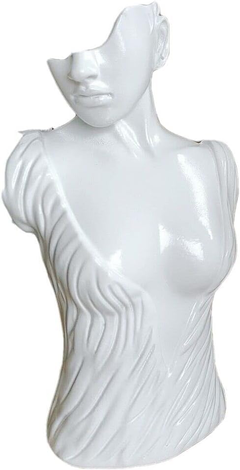 Head Mannequin Bust Stand for Jewelry Necklace Earring Display Rack Holder 25x13x11cm (White, S)