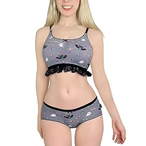 Littleforbig-Lacy-Trim-Damen-Nachtwaesche-Traeger-Nachtwaesche-Cami-Top-Shorts-Dessous-Bralette-Loungewear-Set-Sugar-Bat Littleforbig Lacy Trim Damen Nachtwäsche Träger Nachtwäsche Cami Top Shorts Dessous Bralette Loungewear Set - Sugar Bat