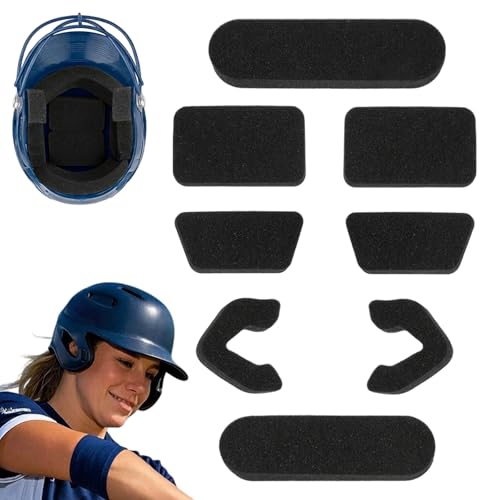 1 Set Batting Helmet Padding, Universal Helmet Padding Kit, 0.79 Inch Thickened Foam Replacement Pads for Batting Catchers Helmets, Sport Helmets Pad Replacement for Catchers Baseball Softball Players