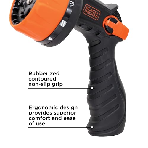 Black + Decker® Heavy-Duty 10-Pattern Poly Thumb Control Nozzle – Ergonomic, Versatile, Precision Garden Hose Attachment BD8439 - image 5