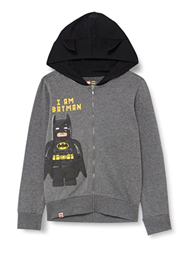 LEGO Batman Jungen Sweatjacke Full Zip mit Kapuze M12010642 Sudadera con Capucha, 906, 116 Niños...