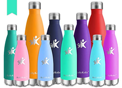 KollyKolla Vacuum Insulated Stainless Steel Water Bottle - BPA Free Drinks Bottles Leak-Proof