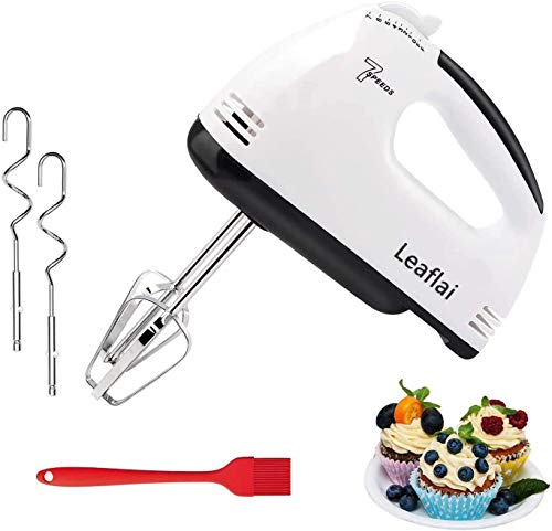 Hand Mixer Electric, 2021 upgrate 7 Speed Hand Mixer Portable Electric Kitchen Whisk Stainless Steel Egg Whisk with 2 Beaters 2 Dough Hooks for Cake,Baking Cooking
