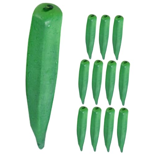 ibasenice 3sets Realistic Artificial Okra Faux Foliage Lifelike Vegetable Props for Kitchen 12pcs*3
