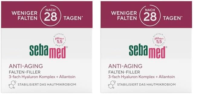 Sebamed Anti-Aging Faltencreme Falten-Filler, Feuchtigkeitspflege für Männer und Frauen, mit 3-fach Hyaluron Komplex, auch für bereits ausgeprägte Falten, mindert Falten nach nur 28 Tagen, 50ml