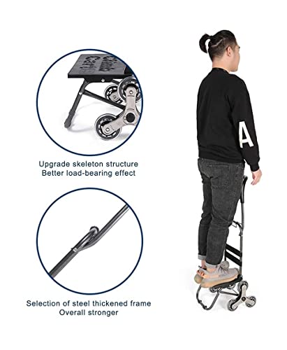 QUANLI Faltbarer Einkaufstrolley, tragbarer, faltbarer Einkaufswagen mit Gummirad und wasserdichter Tasche, robuster… – Bild 6