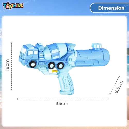 Image of Toyshine Cement Truck Handheld High Pressure Water Gun Holi Toy Summer Toy for Kids Girls Boys, 400 ML Tank Capacity - Blue
