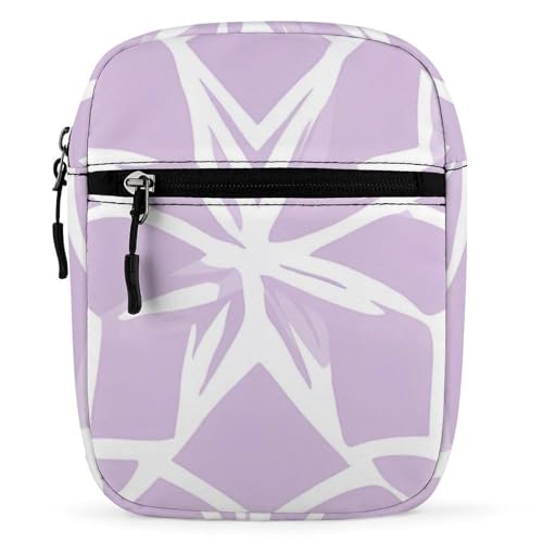 Light Purple Star Pattern Mini Crossbody Bag Anti-Theft Side Shoulder Bags Messenger Bag Unisex