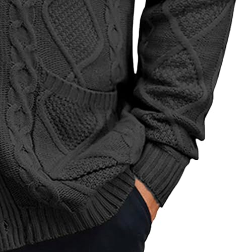 Mens Classic Texture Twisting Sweater Revers Collar Button Knit Outerwear Threaded Elastic Cuffs Hem Knitwear4