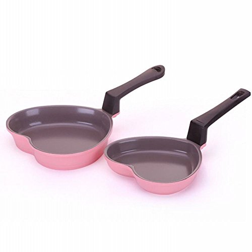 Sartén cerámica antiadherente rosa con base especial para quemadores de gas mini 2