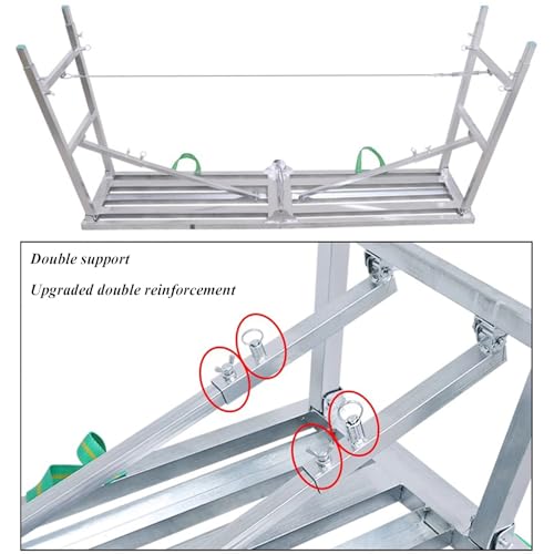 Escabeau portable robuste en tubes galvanisés avec plateforme de travail réglable - 4