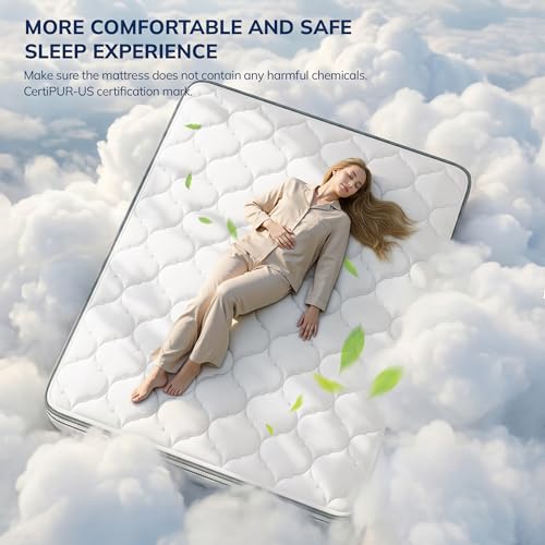 2 Queen Size Mattress, 12 Inch Hybrid Queen Mattress in a Box, Memory Foam and Zoned Support Spring for Pressure Relief & Motion Isolation, Fiberglass Free, Medium Firm, CertiPUR-US Certified - Image 8