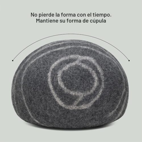 Miniatura 5 de Meowfia Cueva De Cama Para Gatos De Fieltro Premium - Cama Hecha A Mano 100 Lana Merina Para Gatos Y Gatitos Tonos Oscuros Mediano, Ónix De Medianoche