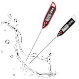 2pcs Termòmetre Cuina de Lectura Instantània amb Sonda Llarga Termòmetre Carn Digital per a Cuinar Aliments Líquids Oli BBQ Barbacoa Menjar Llet Aigua