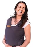 Tuck and Bundle Baby Wrap Carrier for Newborns, Infant Carrier for Babywearing, 8-35 lb Lightweight Soft Tencel Modal Baby Wraps, Baby Essentials, Best for Baby Shower, 0-18 Months Old - Slate Grey