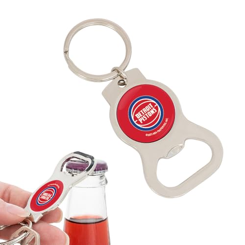 Desert Cactus Detroit Pistons Silver Bottle Opener Key Holder – Official National Basketball League for Car Keys, Backpack – NBA Gift (Design B)