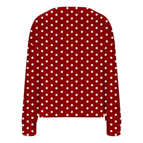 Womens Flannel Cardigan Polkadot Long Sleeve Button Down V Neck Fall Sweaters 0pen Front Casual Sweater Cardigans3