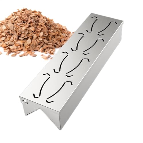 Caja ahumadora para parrilla, caja de ahumador resistente, accesorios de parrilla de acero inoxidable con práctica tapa de bisagra para una máxima producción de humos - imagen 9