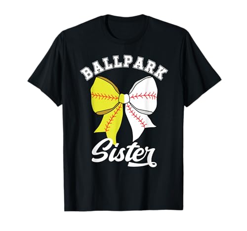 Ballpark Sister Coquette Baseball Softball Sister T-Shirt