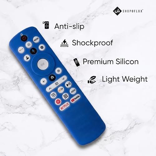 Image of SHOPOFLUX Silicone TV Remote Cover Compatible with Haier Smart TV Protective Case with Lanyard (Blue)