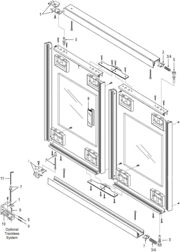 Kit de Herrajes para Puertas de Clóset/Bi-Fold Gordon Glass para Instalación o Reparación miniatura 3