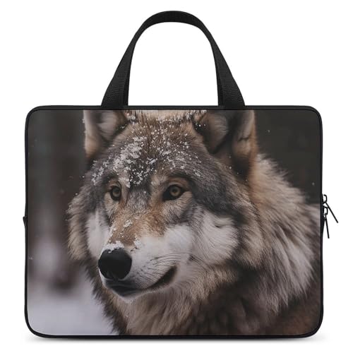 Sac bandoulière ordinateur 15 pouces motif animaux neige