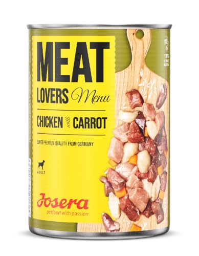Josera Menu per gli amanti della carne Pollo con cibo umido per cani. Juicy Pollo. Delizioso manzo e maiale. 6 x 400 g