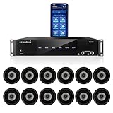 Soundavo WS66i Whole Home Audio System with Ceiling Speakers x 12 pcs – 6 Zone Multi-Room Amplifier | AirPlay, Spotify Connect, DLNA | App Controlled Home Speaker System (6.5' Speakers + WS66i AMP)