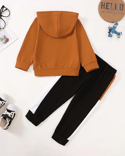Image of Toddler Boy Clothes Baby Boy Outfit Letter Prints Hoodies Top Ripped Jeans Cute Boys Clothing Set Fall Winter