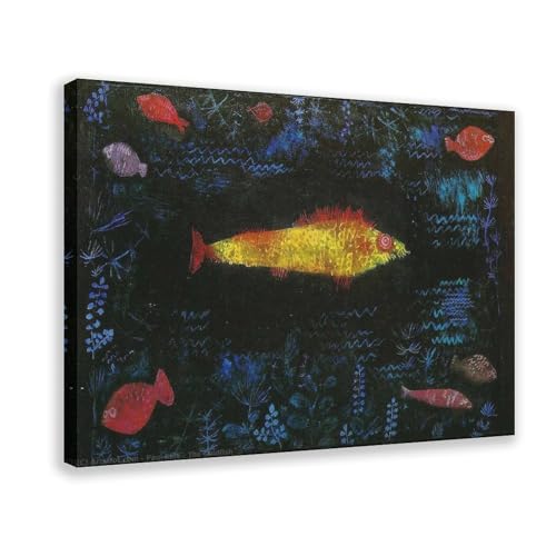 Impression sur toile Le Poisson Rouge de Paul Klee 40x61 cm