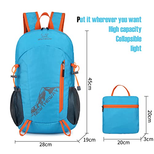 Mochila deportiva ligera plegable 20L Lywencom azul miniatura 4