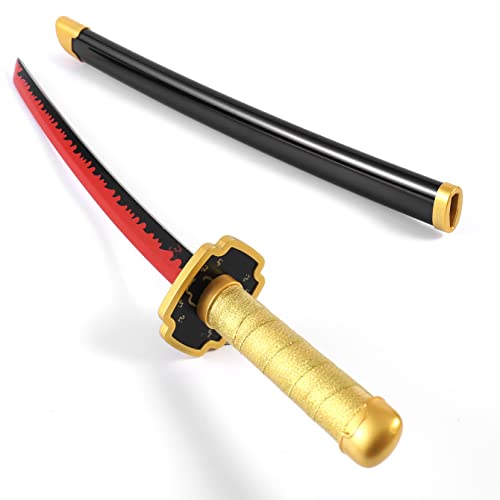 COSPLEE 子供用 鬼滅の刃 日輪刀 子ども 刀 子供 長さ:76CM 重 ABS にちりんとう おもちゃ刀 コスプレ かたな きめつのやいば 日本刀 模造刀 木刀 鬼殺隊 柱 きめつのやいば刀 丸形鞘 木製 鬼滅の刃刀 剣 模擬刀 武器 グッズ コレクション