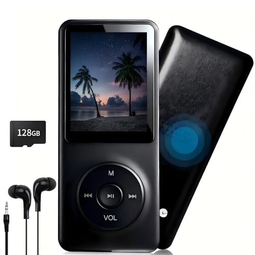 128GB MP3 Player,with Bluetooth 5.2, Music Player with Built-in HD Speaker, Voice Recorder, HiFi Sound, E-Book, Earphones Included-BYBY2